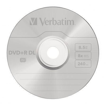 Verbatim DVD+R Doble Capa 8,5GB 8x 25 Pack Spindle Matt Inkjet Printable